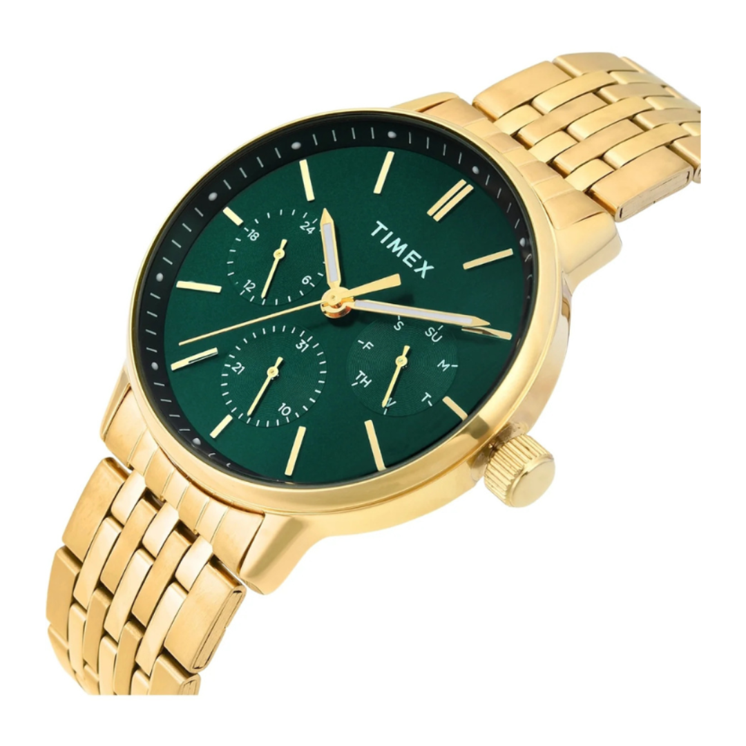 Timex TWEG25407 | Trendline Men Quartz Green Dial Multi-Function Stainless Steel