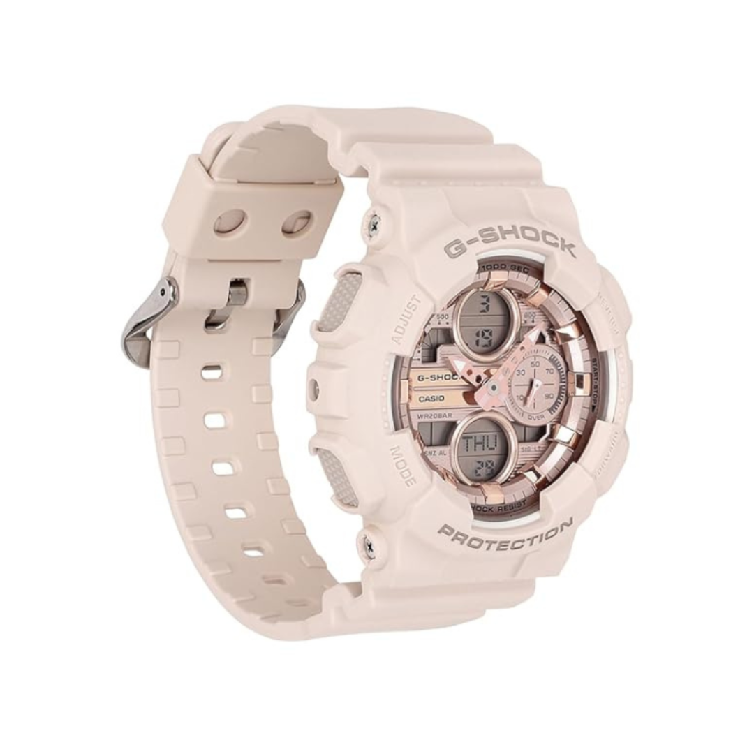 Casio GMA-S140PG-4ADR G1801 | G-Shock Women Quartz Rose Gold Dial Analog-Digital Resin Watch
