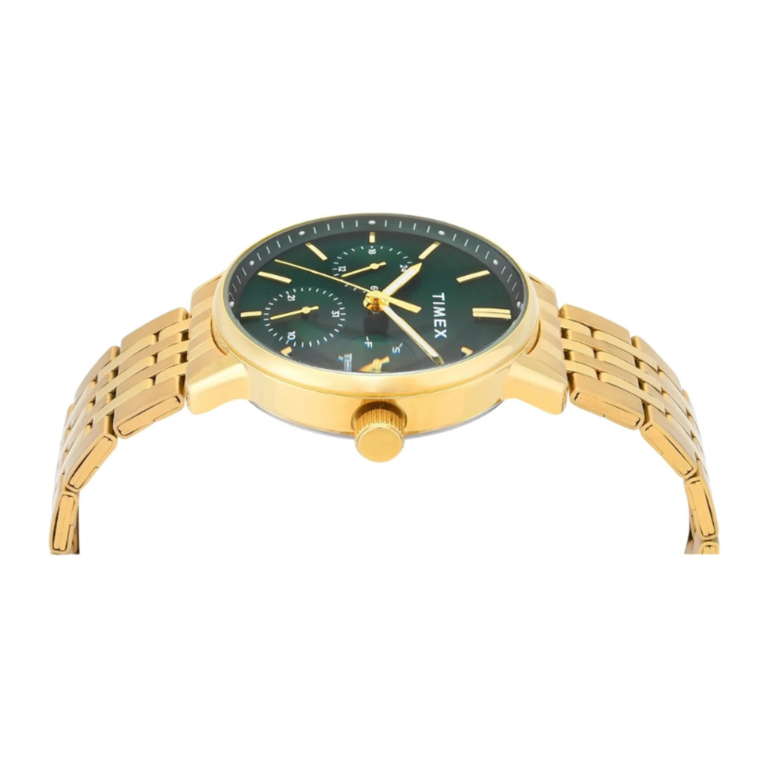 Timex TWEG25407 | Trendline Men Quartz Green Dial Multi-Function Stainless Steel