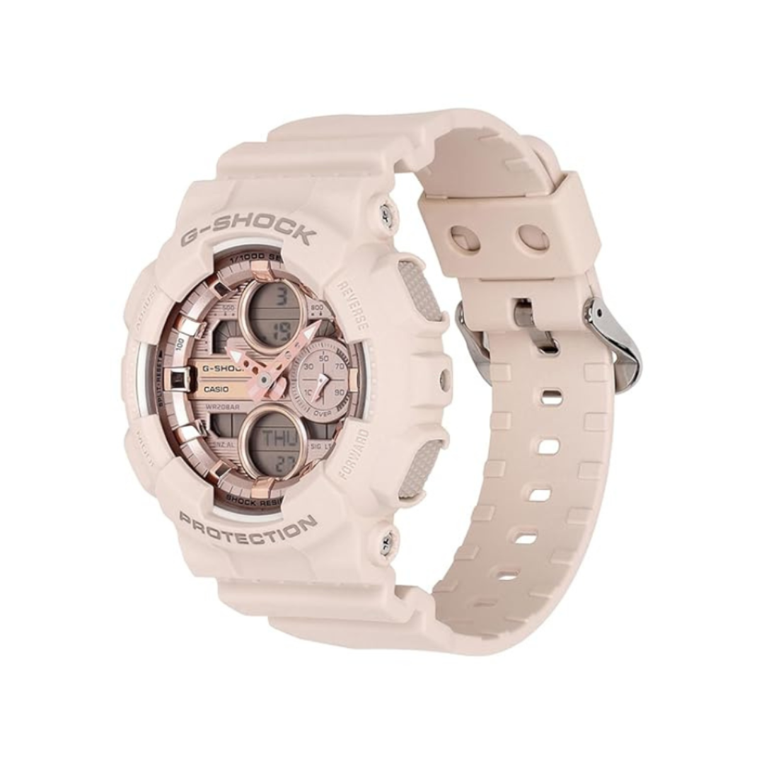 Casio GMA-S140PG-4ADR G1801 | G-Shock Women Quartz Rose Gold Dial Analog-Digital Resin Watch