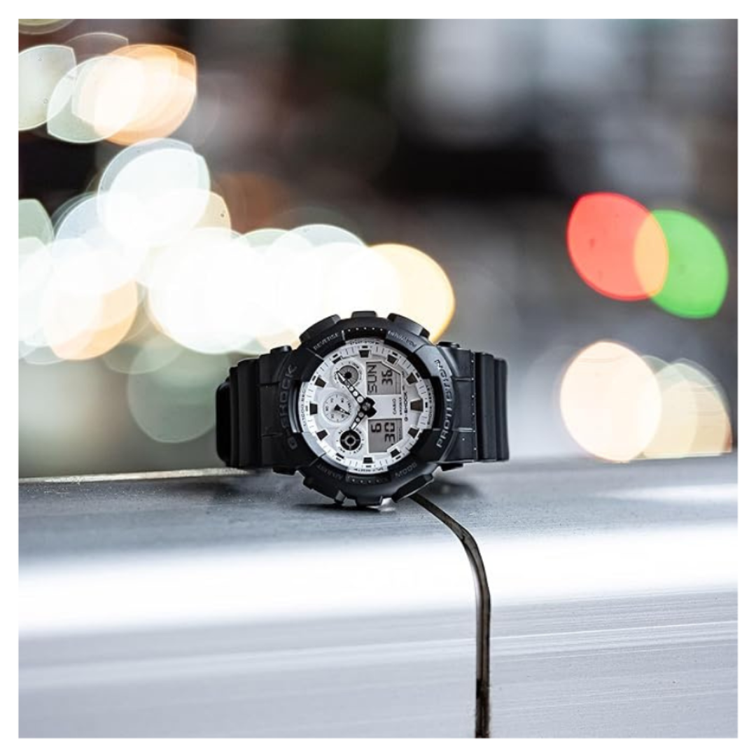 Casio GA-100WD-1ADR G1635 | G-Shock Men Quartz White Dial Analog-Digital Resin Watch