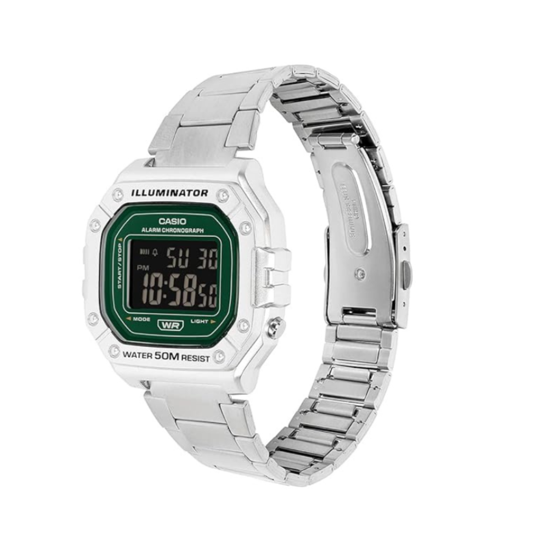 Casio W-218HD-3AVDF I136 | G-Shock Unisex Quartz Green Dial Digital Stainless Steel Watch