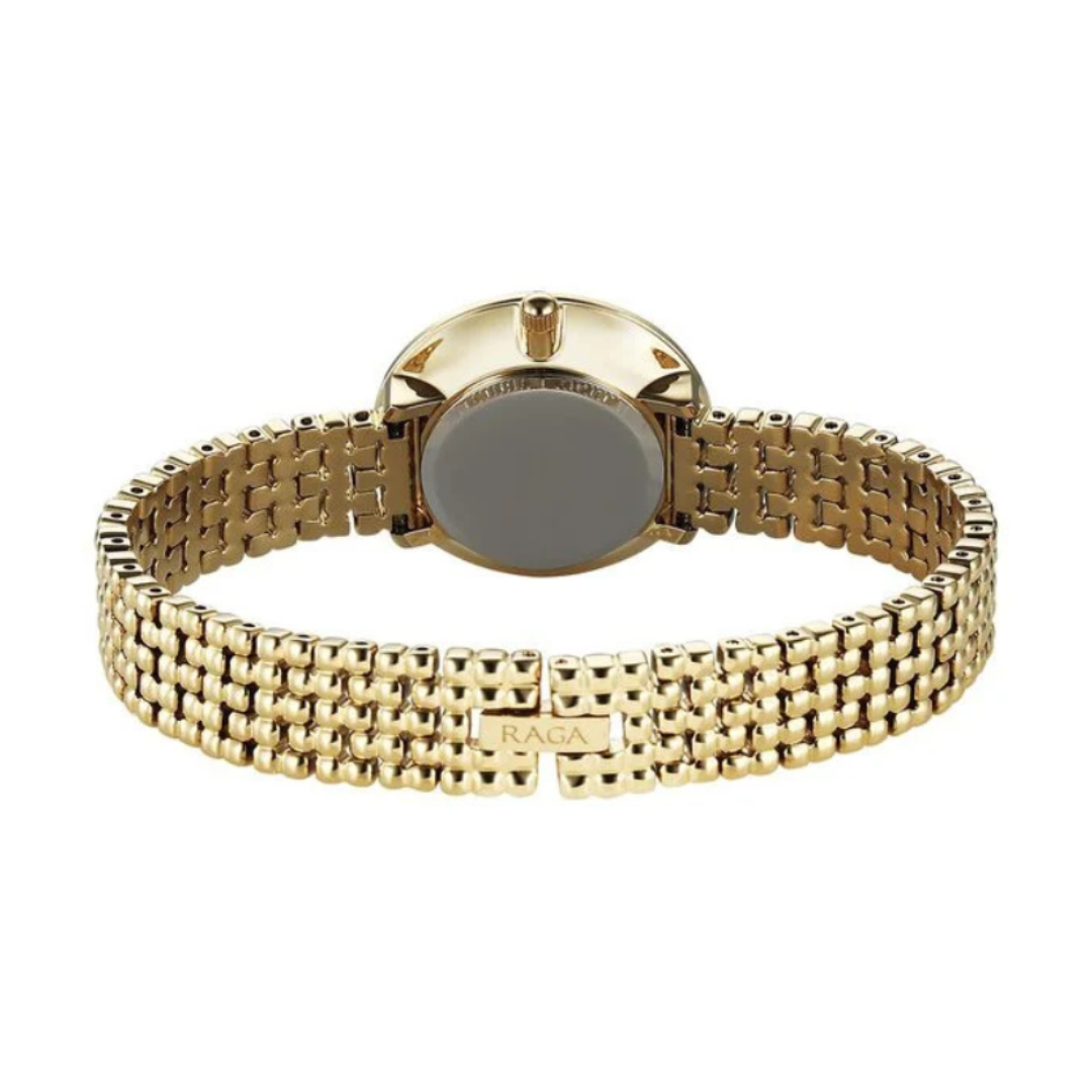Titan 95350YM01 | Titan Raga Showstopper Quartz Analog Champagne Dial Metal Strap Watch For Women