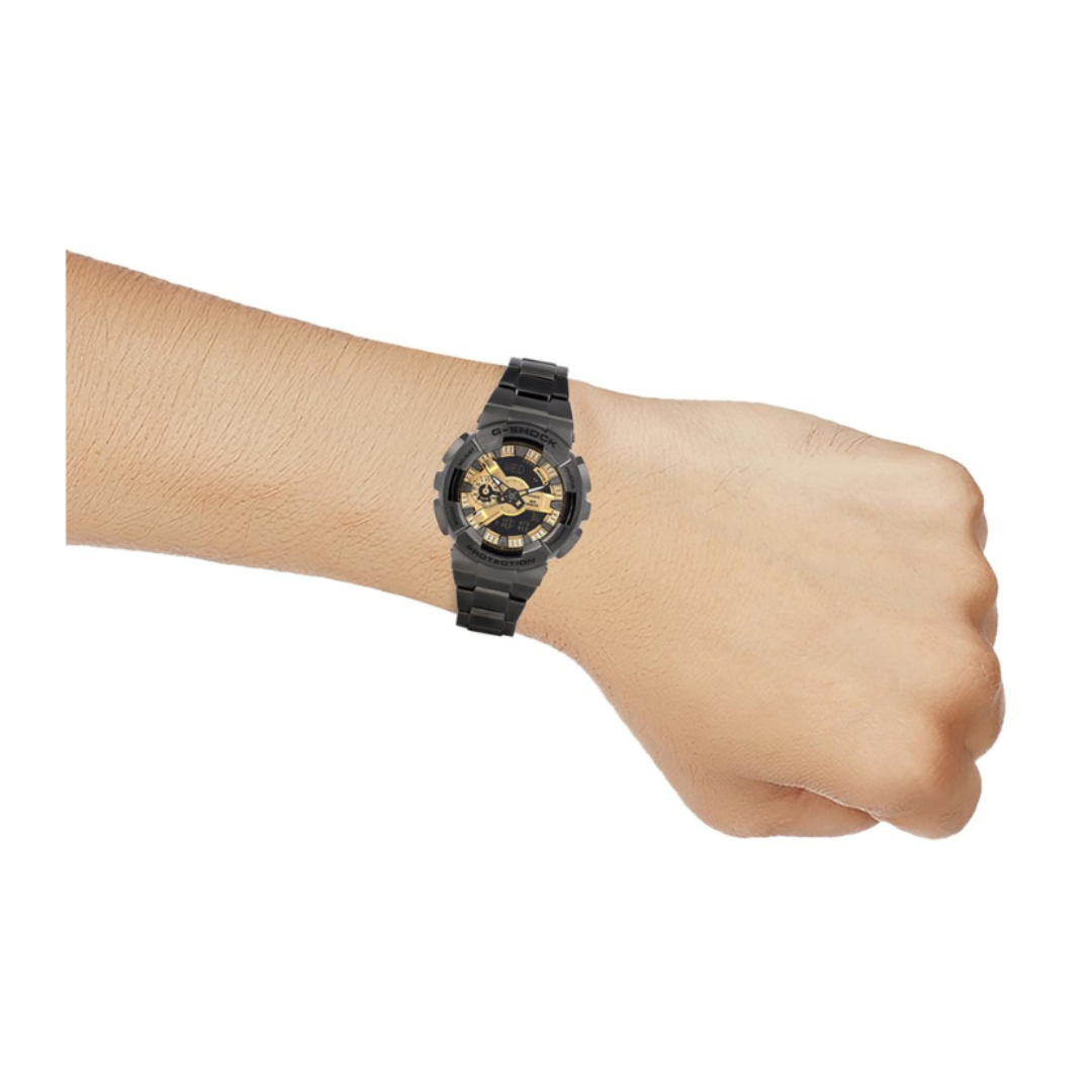 Casio GM-110BD-1A9DR G1688 | G-Shock Men Quartz Black Dial Analog-Digital Stainless Steel Watch