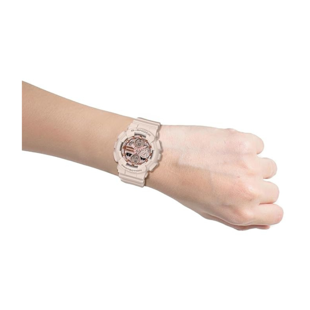 Casio GMA-S140PG-4ADR G1801 | G-Shock Women Quartz Rose Gold Dial Analog-Digital Resin Watch