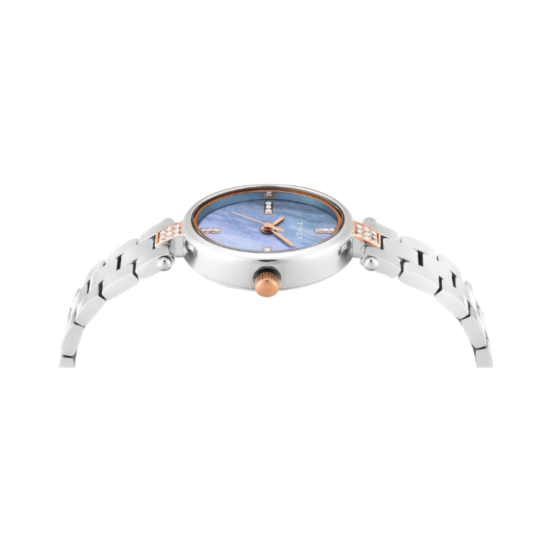 Timex TWEL27201 | Timex Oval 23mm Aqua Dial Analog Women Watch