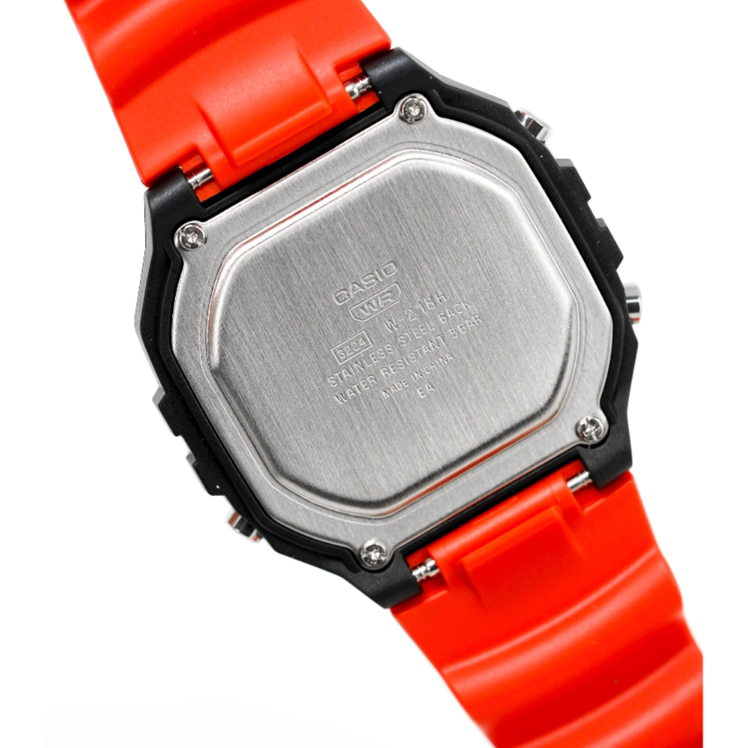 Casio W-218H-4B2V I112 | Youth Unisex Quartz Black Dial Digital Resin Watch