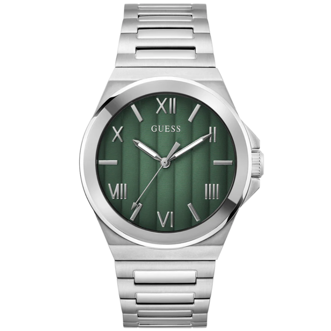 Guess GW0789G1 | Gd Vinyl Men Quartz Green Dial Analog Stainless Steel.