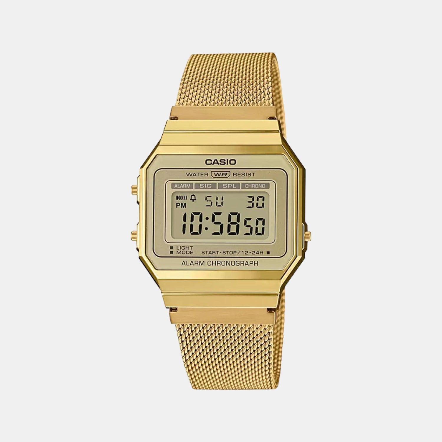 Vintage Unisex Quartz Gold Dial Digital Mesh Watch D171