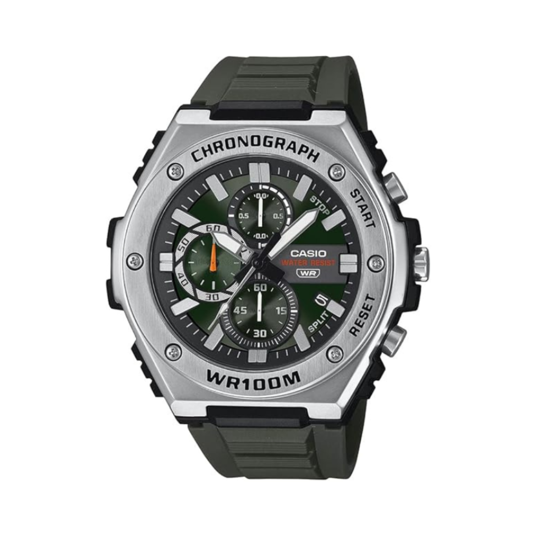 Casio MWA-300H-3AVDF AD283 | Youth Unisex Quartz Green Dial Chronograph Resin Watch