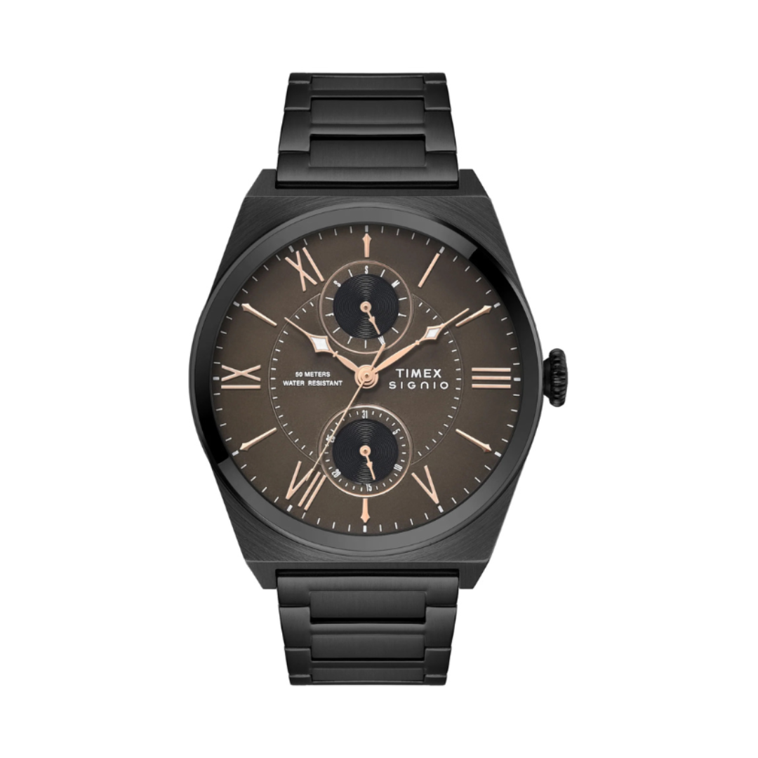 Timex TWEG34502 | Timex Signio Round 42mm Brown Dial Analog Men Watch