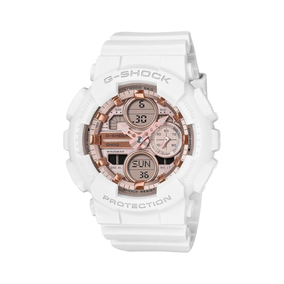 Casio GMA-S140PG-7ADR G1802 | G-Shock Women Quartz Rose Gold Dial Analog-Digital Resin Watch
