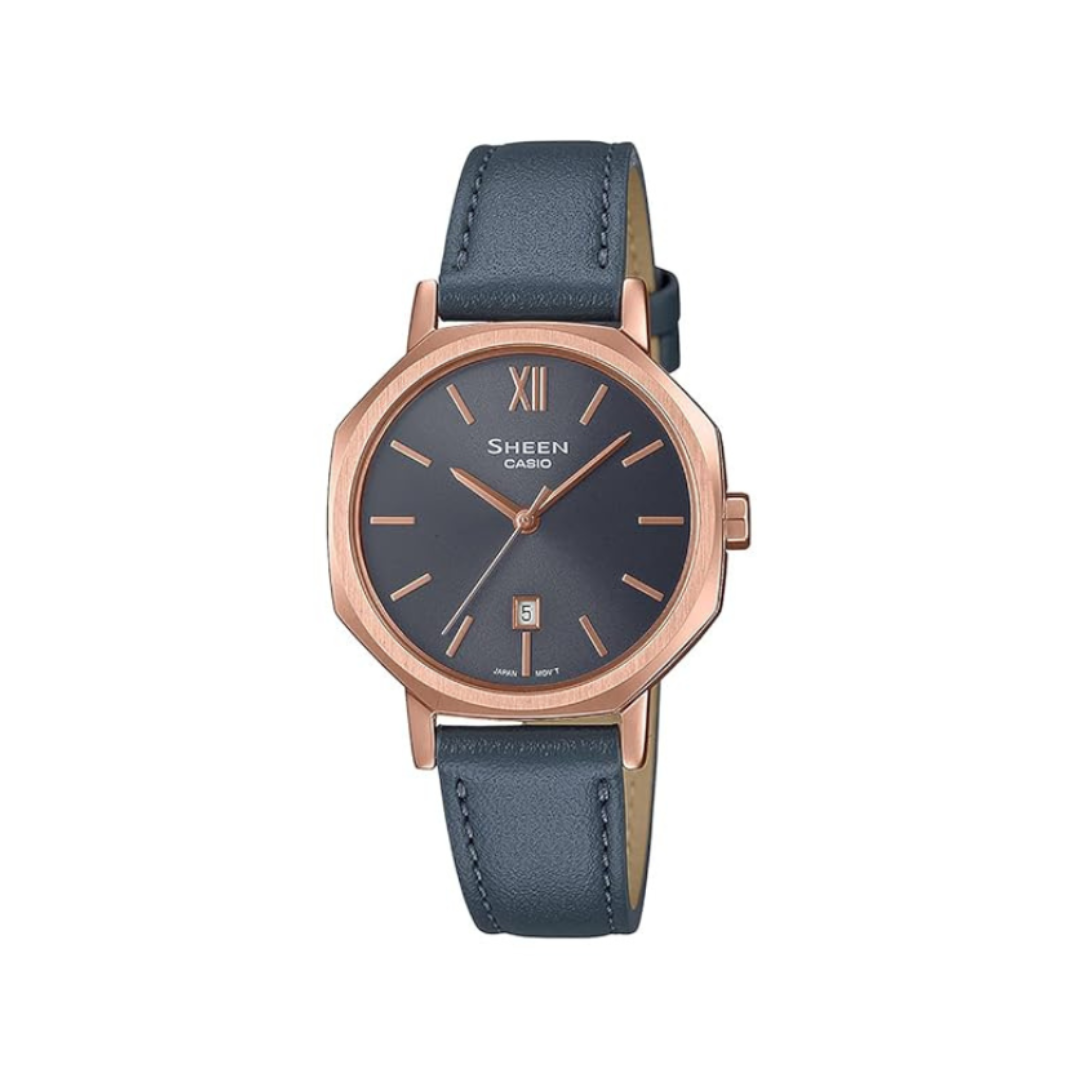 Casio SHE-4554PGL-8AUDF SH291 | Sheen Women Quartz Black Dial Analog Leather Watch