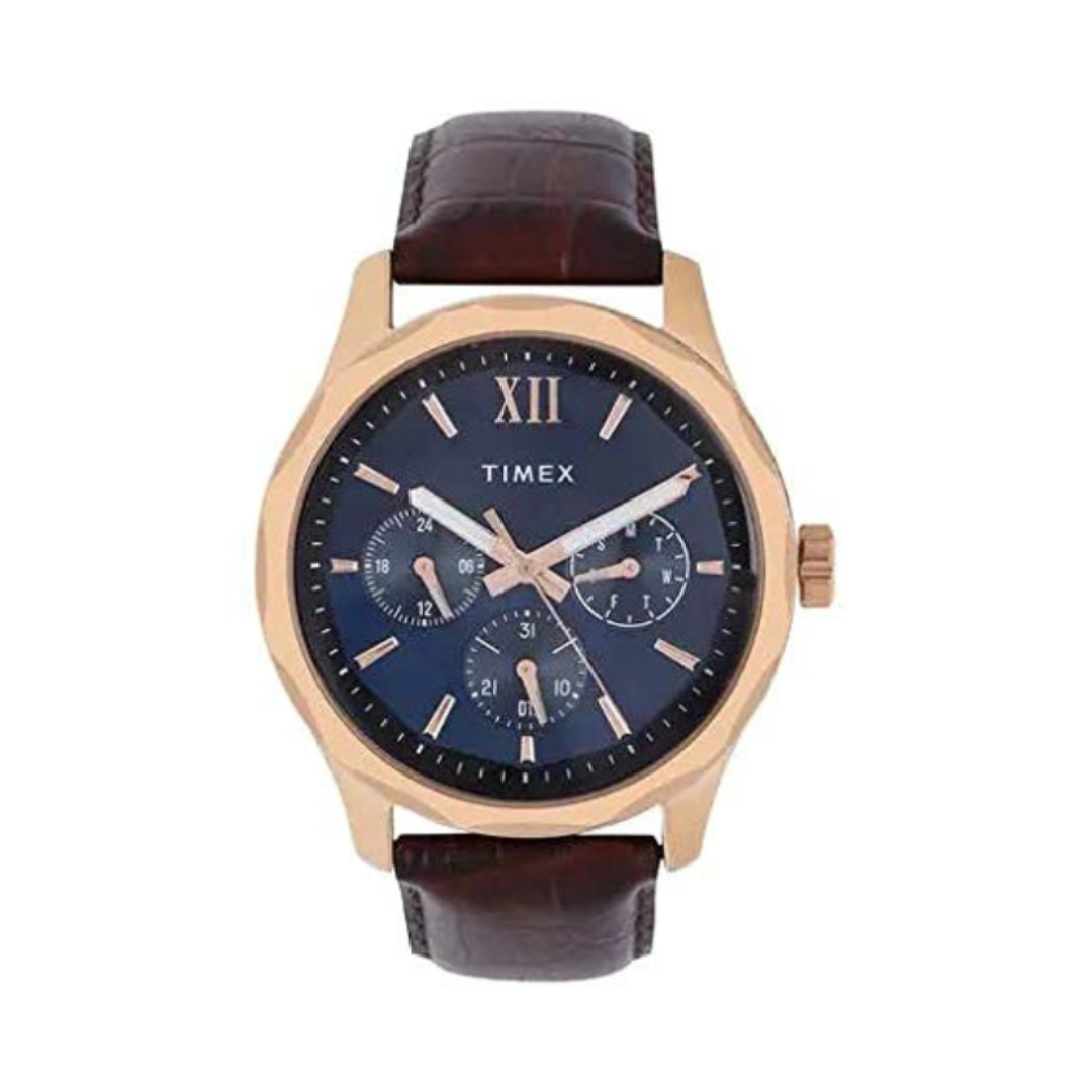 Timex TW0TG7601 | Signio Men Quartz Dial Multi-Function Leather Watch.