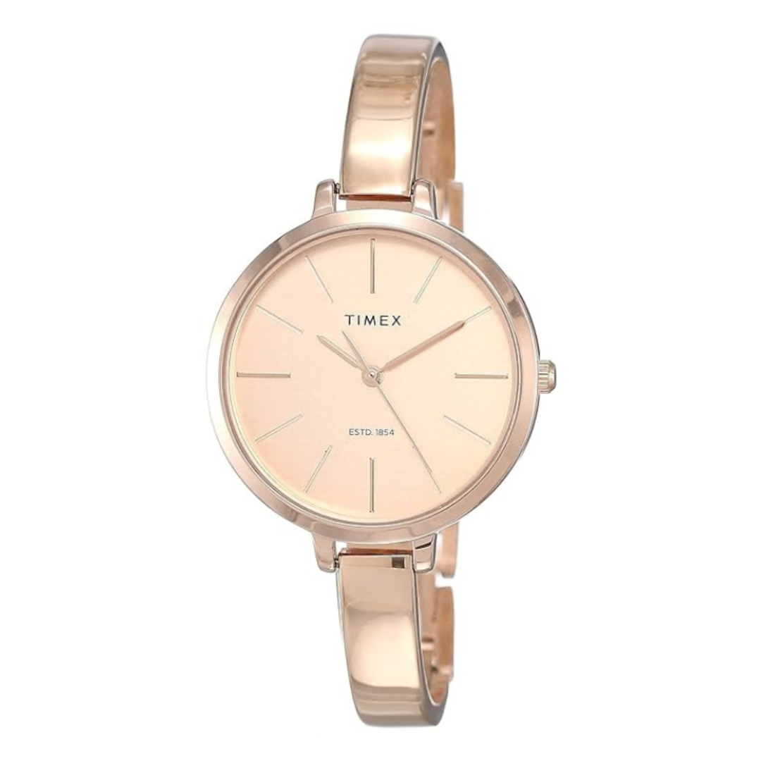 Timex TWEL12803 | Trendline Women Quartz Rose Gold Dial Analog Brass Watch