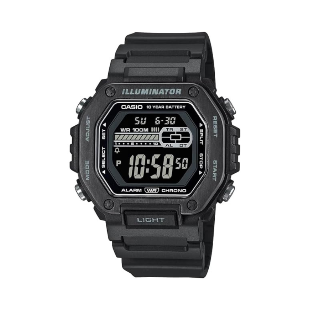 Casio MWD-110HB-1BVDF D349 | Youth Unisex Quartz Black Dial Digital Resin Watch