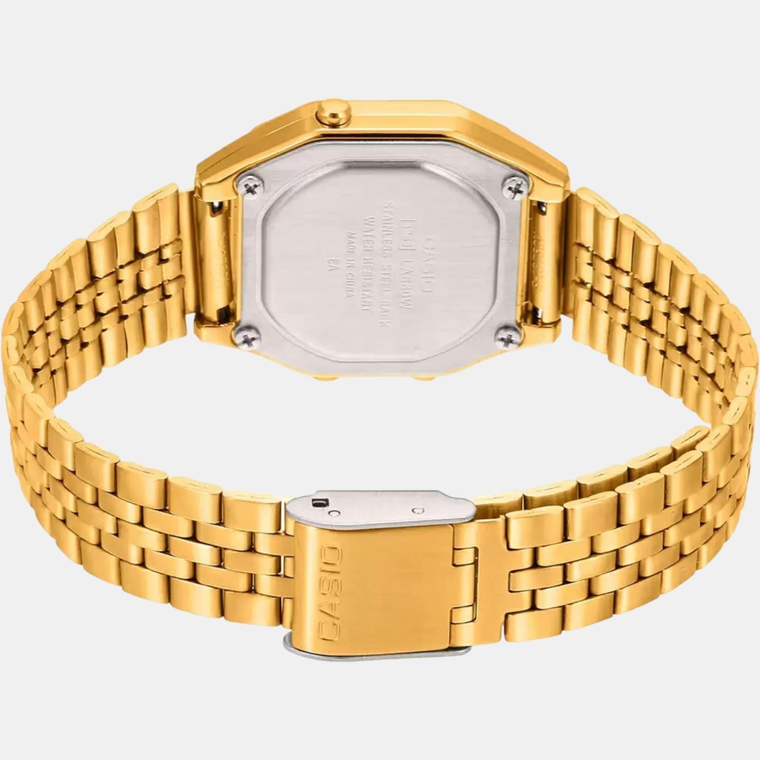 Vintage Women Quartz Black Dial Digital Stainless Steel Watch D205