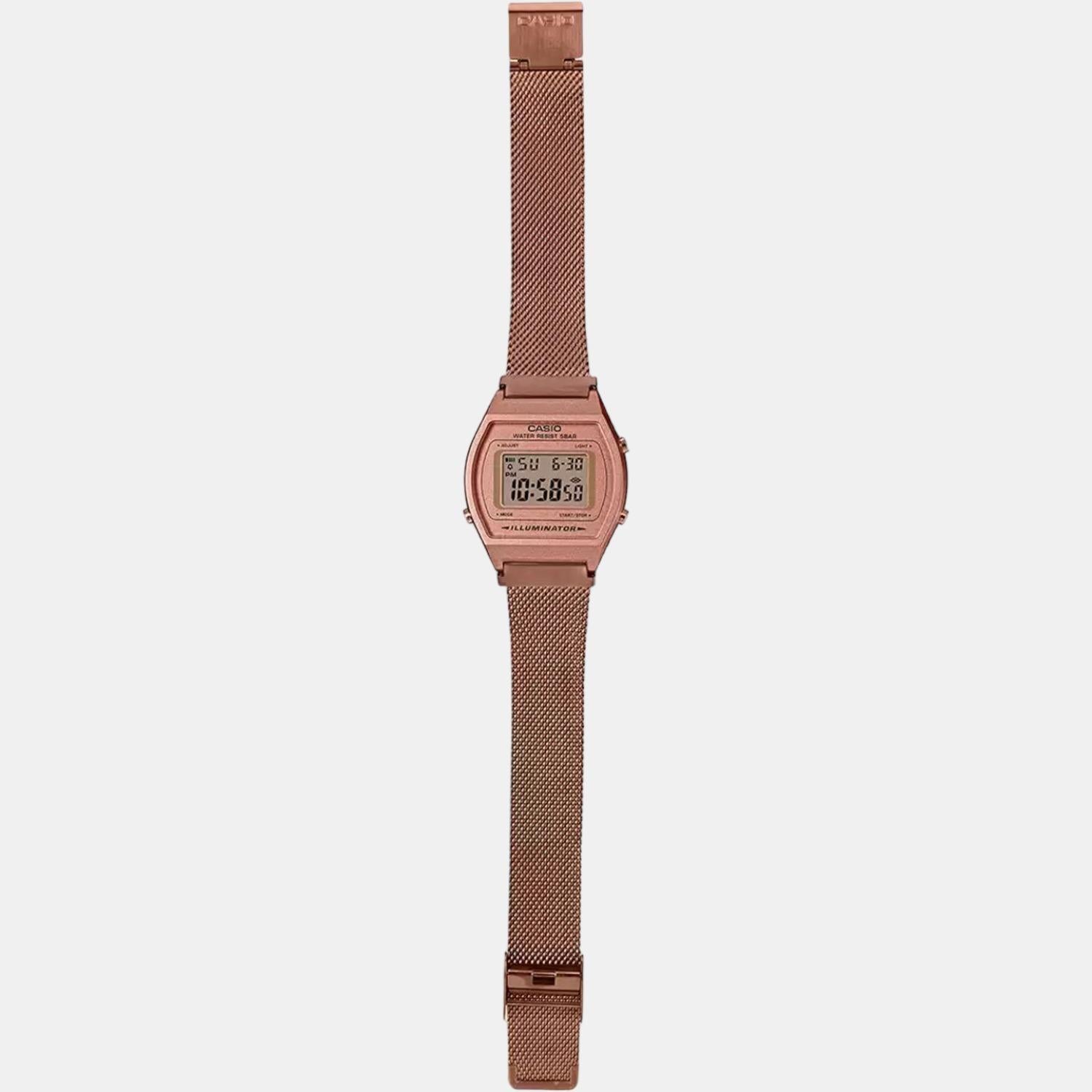 Vintage Men Quartz Rose Gold Dial Digital Mesh Watch D216