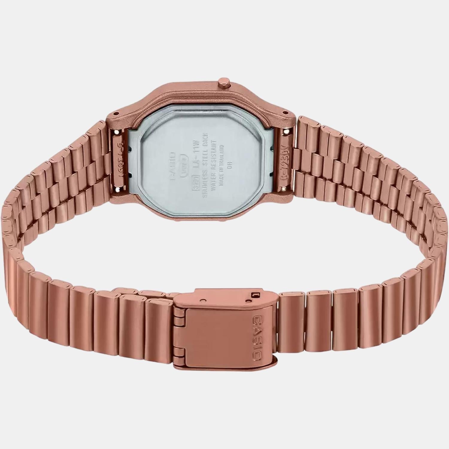 Vintage Men Quartz Rose Gold Dial Digital Mesh Watch D216