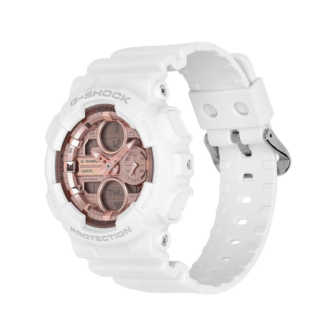 Casio GMA-S140PG-7ADR G1802 | G-Shock Women Quartz Rose Gold Dial Analog-Digital Resin Watch