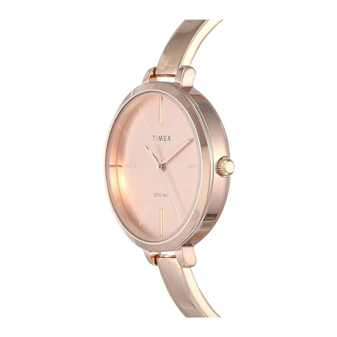 Timex TWEL12803 | Trendline Women Quartz Rose Gold Dial Analog Brass Watch