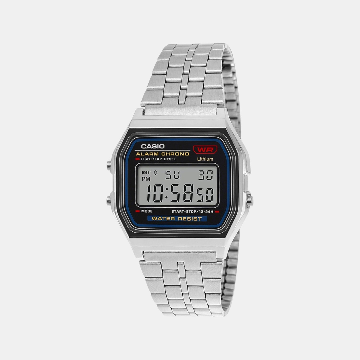 Vintage Unisex Quartz Black Dial Digital Stainless Steel Watch D338