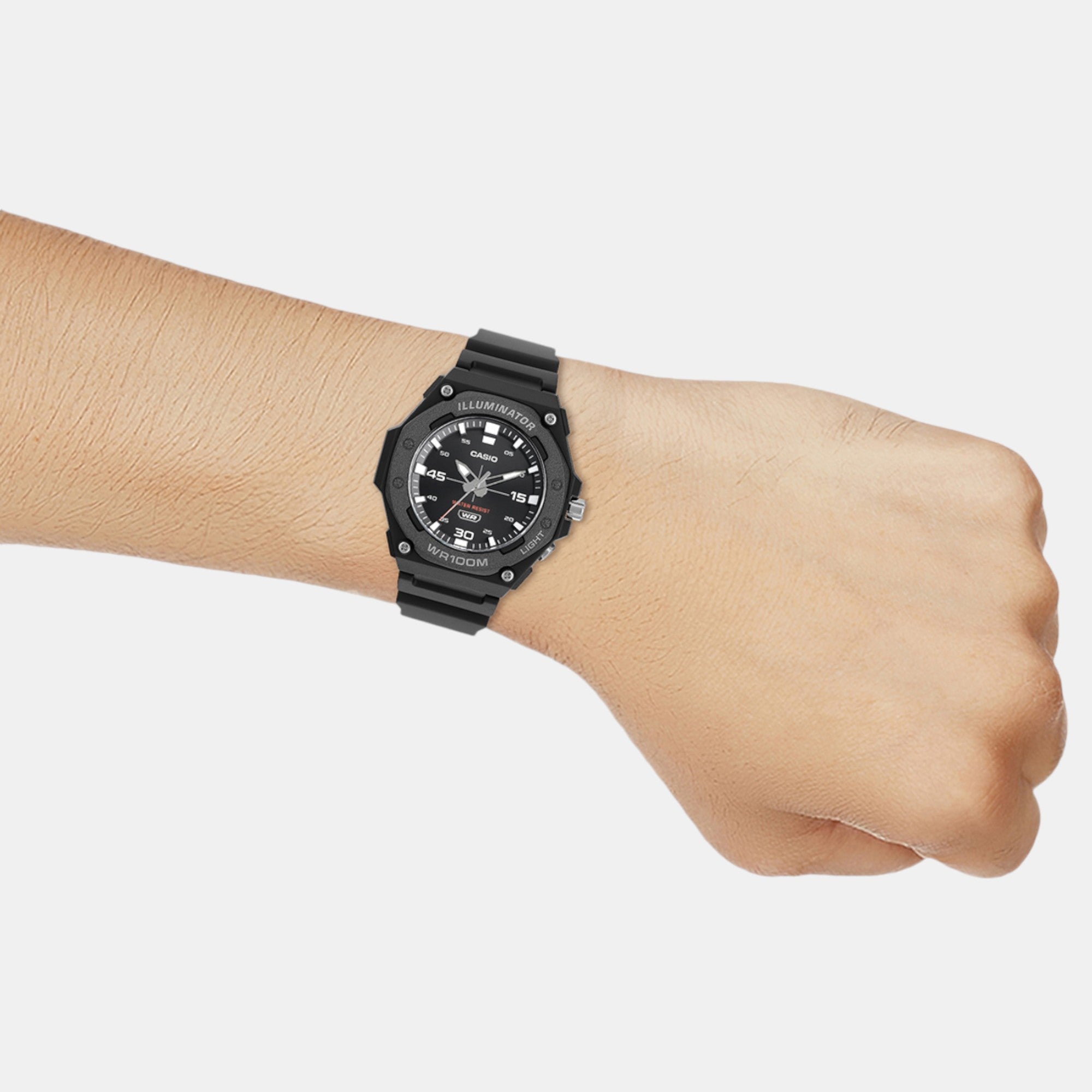 Youth Men Quartz Black Dial Analog Resin Watch D355