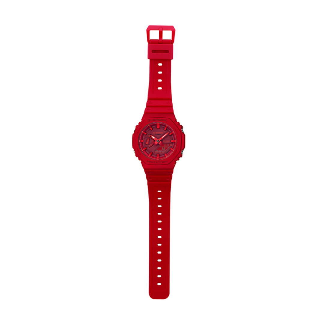 Casio GA-2100-4ADR G988 | G-Shock Men Quartz Red Dial Analog-Digital Resin Watch .