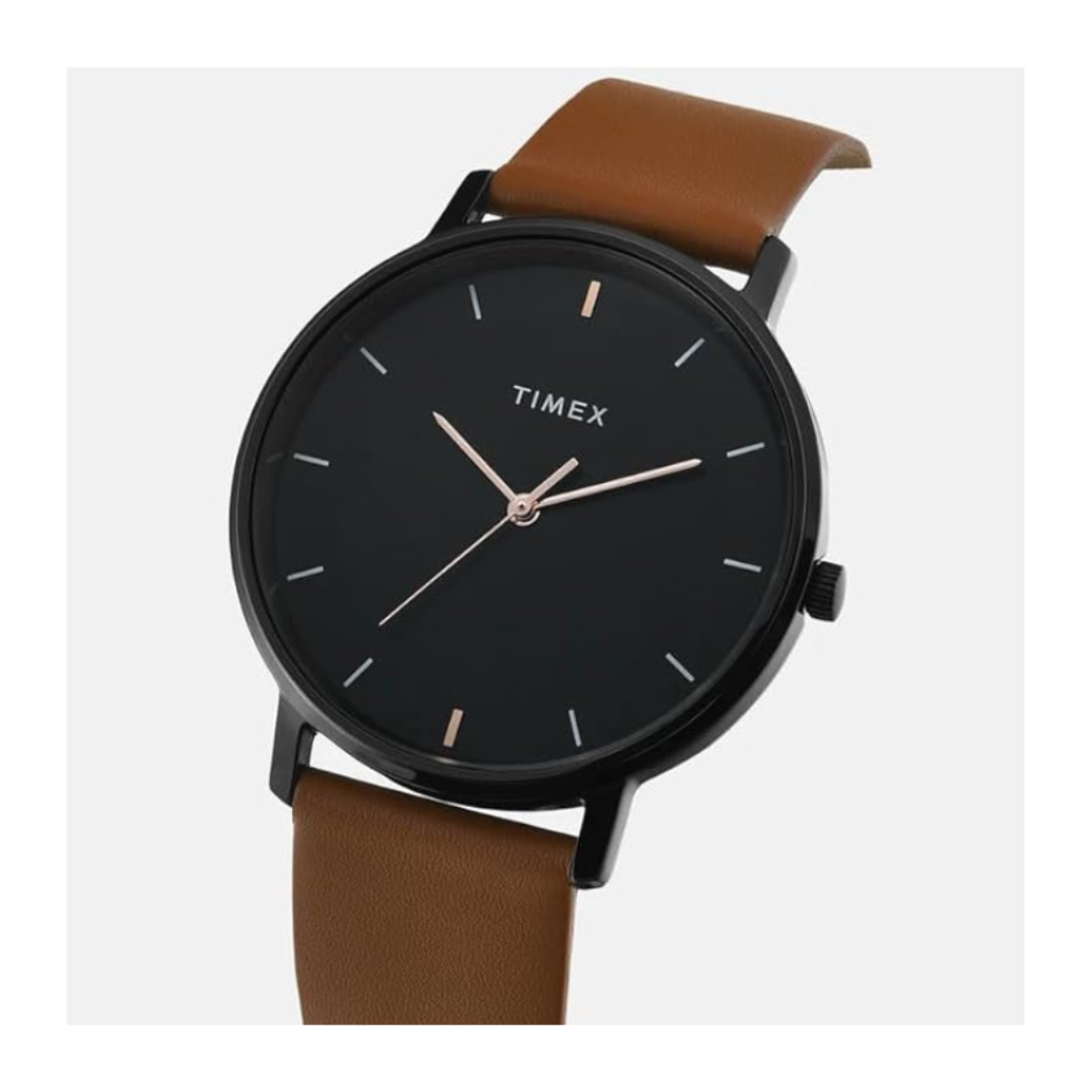 Timex TW0TG8016 | Trendline Men Quartz Black Dial Analog Leather Watch