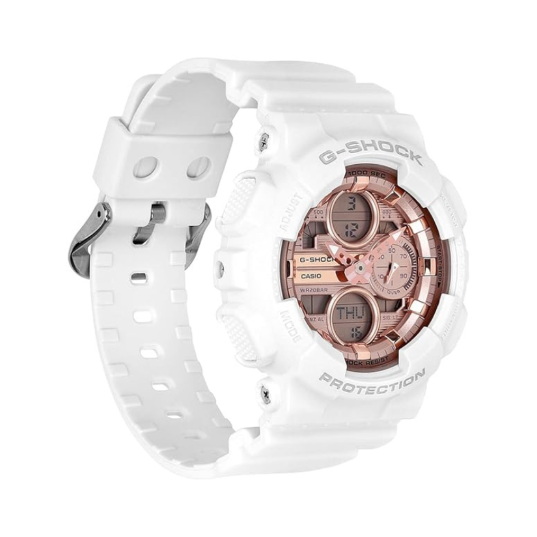 Casio GMA-S140PG-7ADR G1802 | G-Shock Women Quartz Rose Gold Dial Analog-Digital Resin Watch