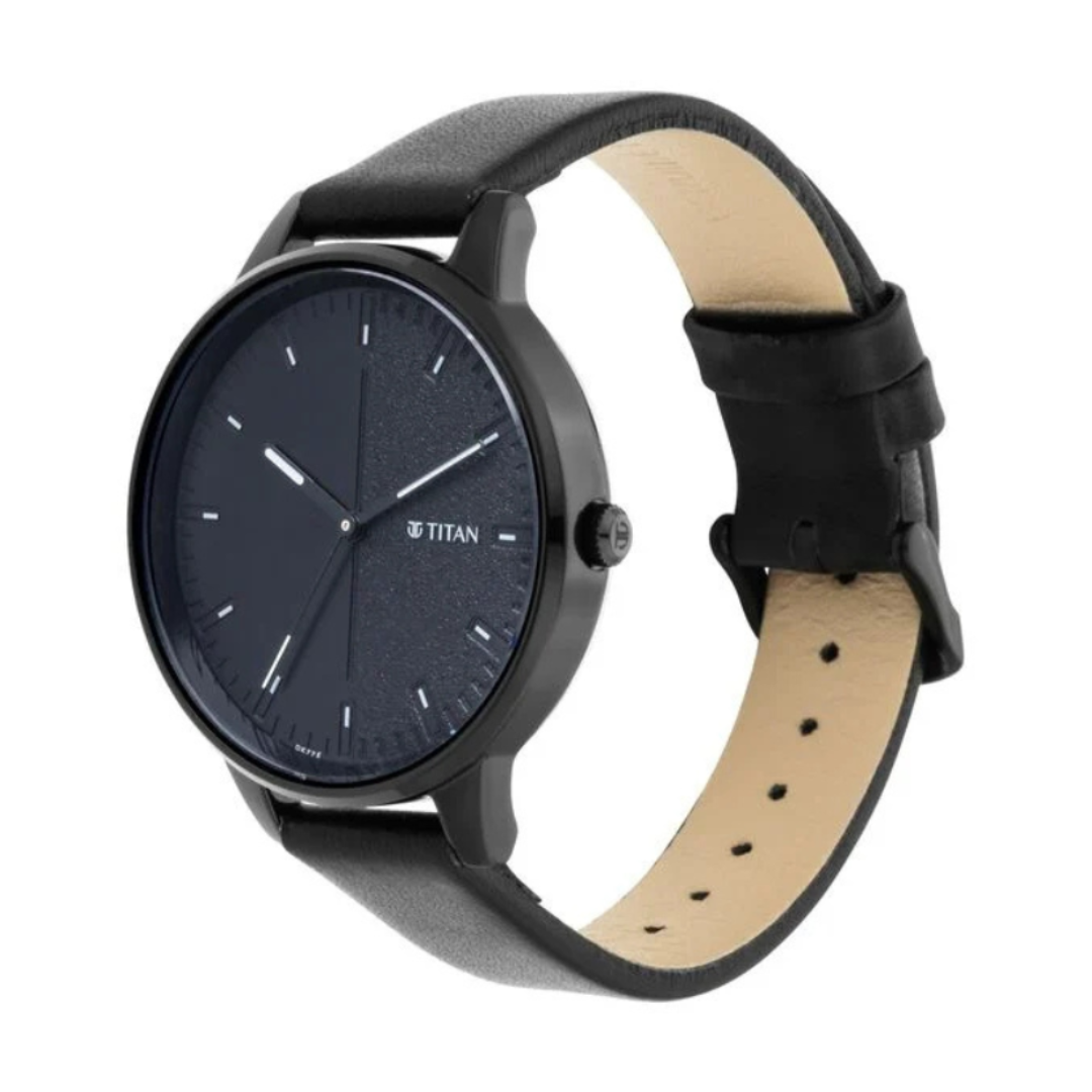 Titan 2648NL01 | Titan Women's Precision Simplicity Watch: Black Gradient Dial with Leather Strap