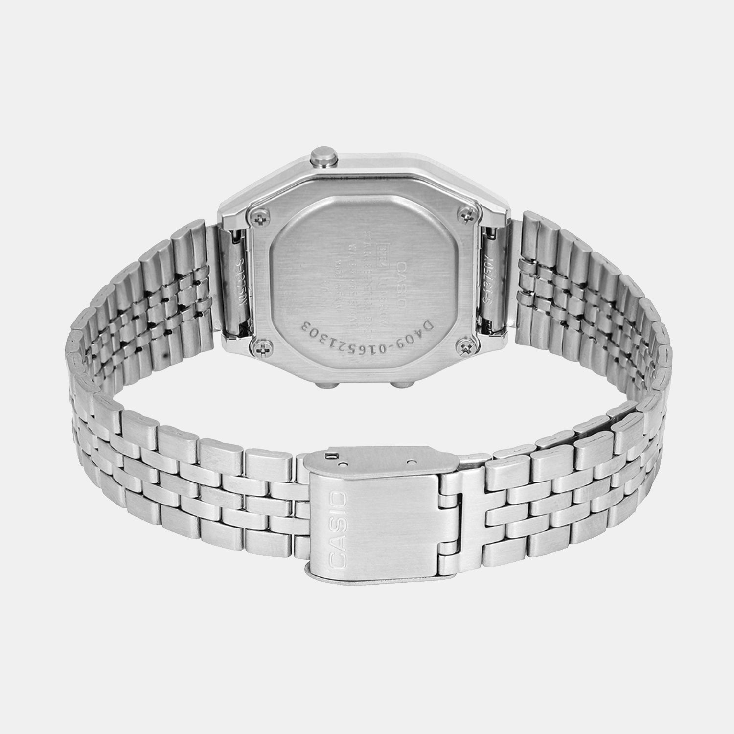 Vintage Women Quartz Grey Dial Digital Stainless Steel Watch D409 LA680WA-7DF