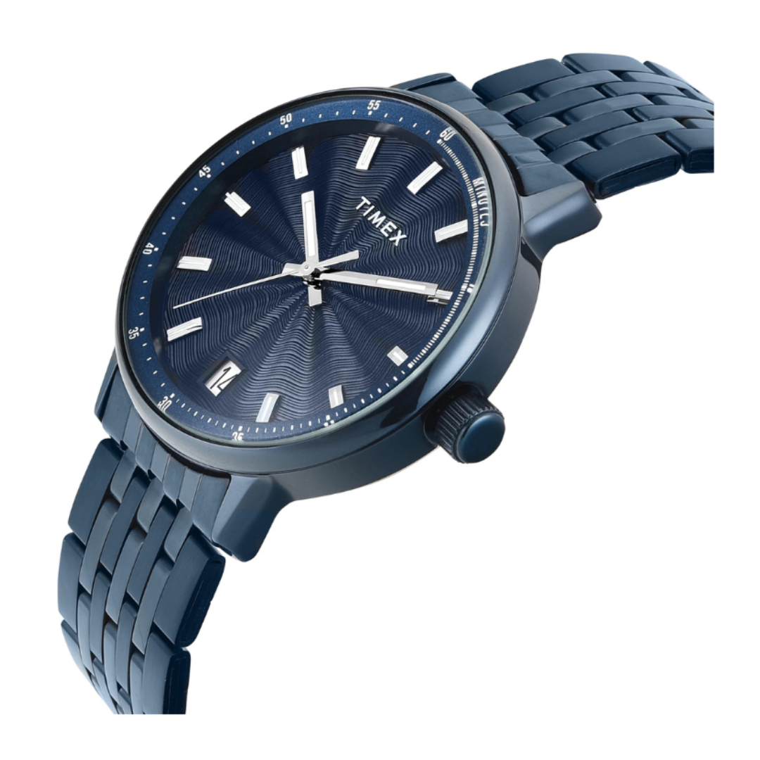 Timex TWEG25412 | Timex Trendline Round 41mm Blue Dial Analog Men Watch