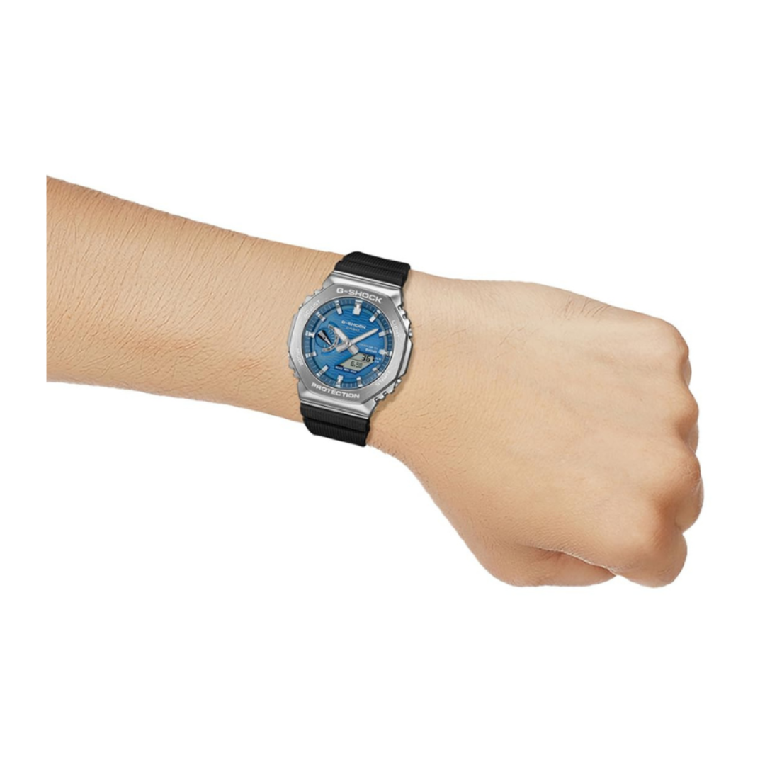 Casio GBM-2100A-2BDR G1734 | G-Shock Men Quartz Blue Dial Analog-Digital Resin Watch