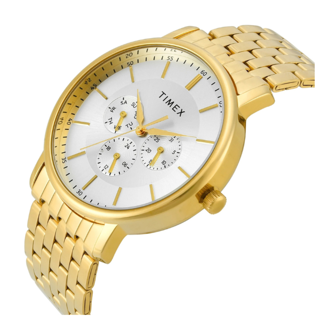 Timex TWTG12807 | Timex Trendline Round 42mm Silver Dial Analog Men Watch.