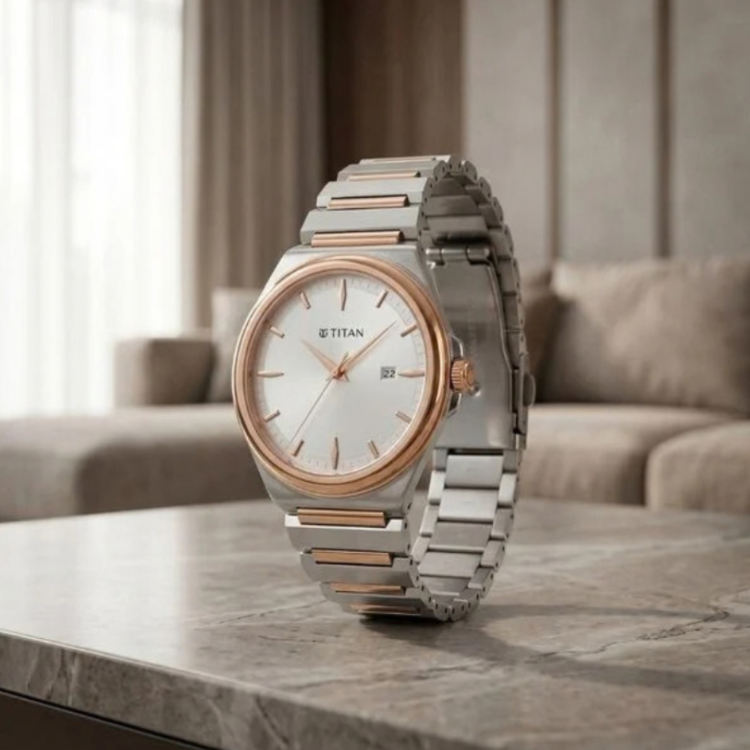 Tittan 90261KM01 | Titan Classique Sleek fit Quartz Analog Executive Style Watch.