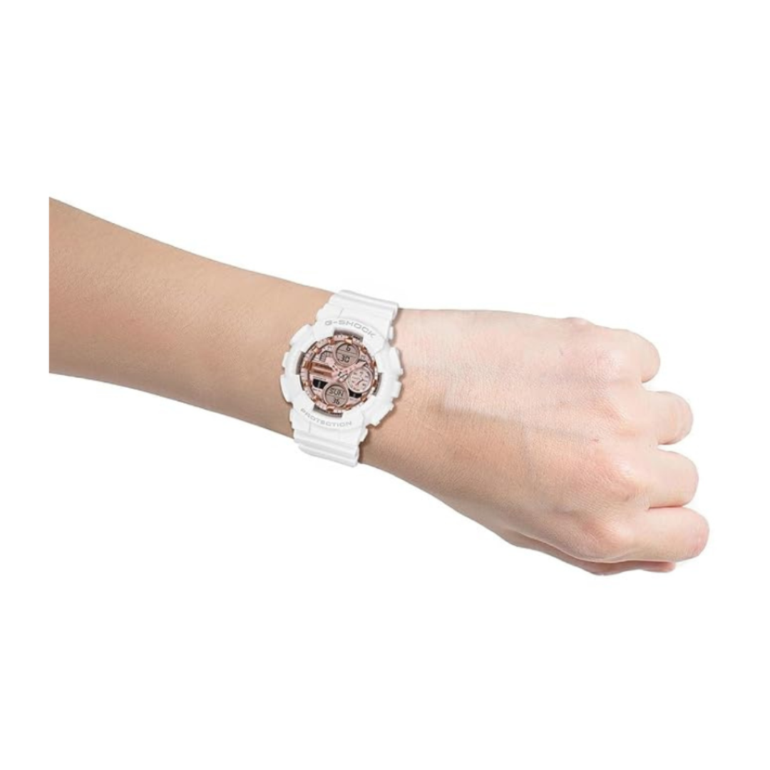 Casio GMA-S140PG-7ADR G1802 | G-Shock Women Quartz Rose Gold Dial Analog-Digital Resin Watch