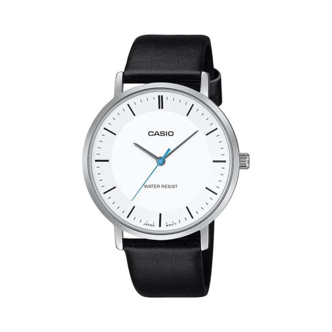 Casio MTP-VT04L-7EDF A2414 | Enticer Men Quartz White Dial Analog Leather Watch