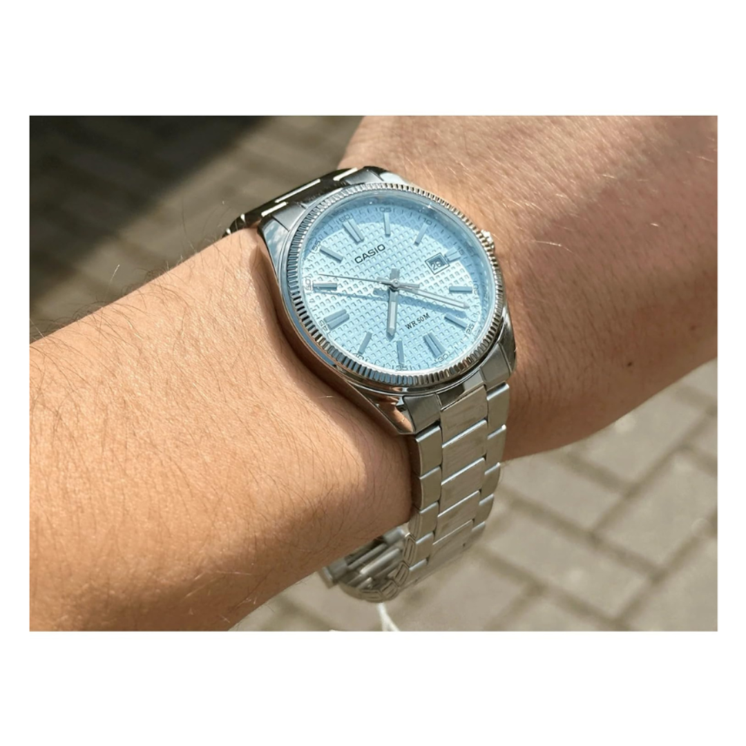 Casio MTP-1302PE-2AVEF A2394 | Enticer Men Quartz Blue Dial Analog Stainless Steel Watch