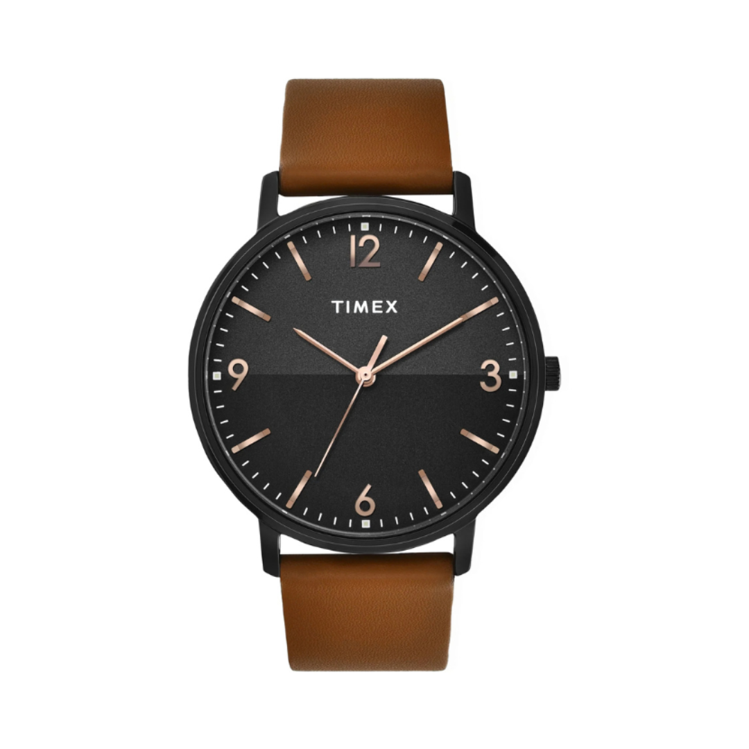Timex TW0TG8031 | Trendline Men Quartz Black Dial Analog Leather Watch