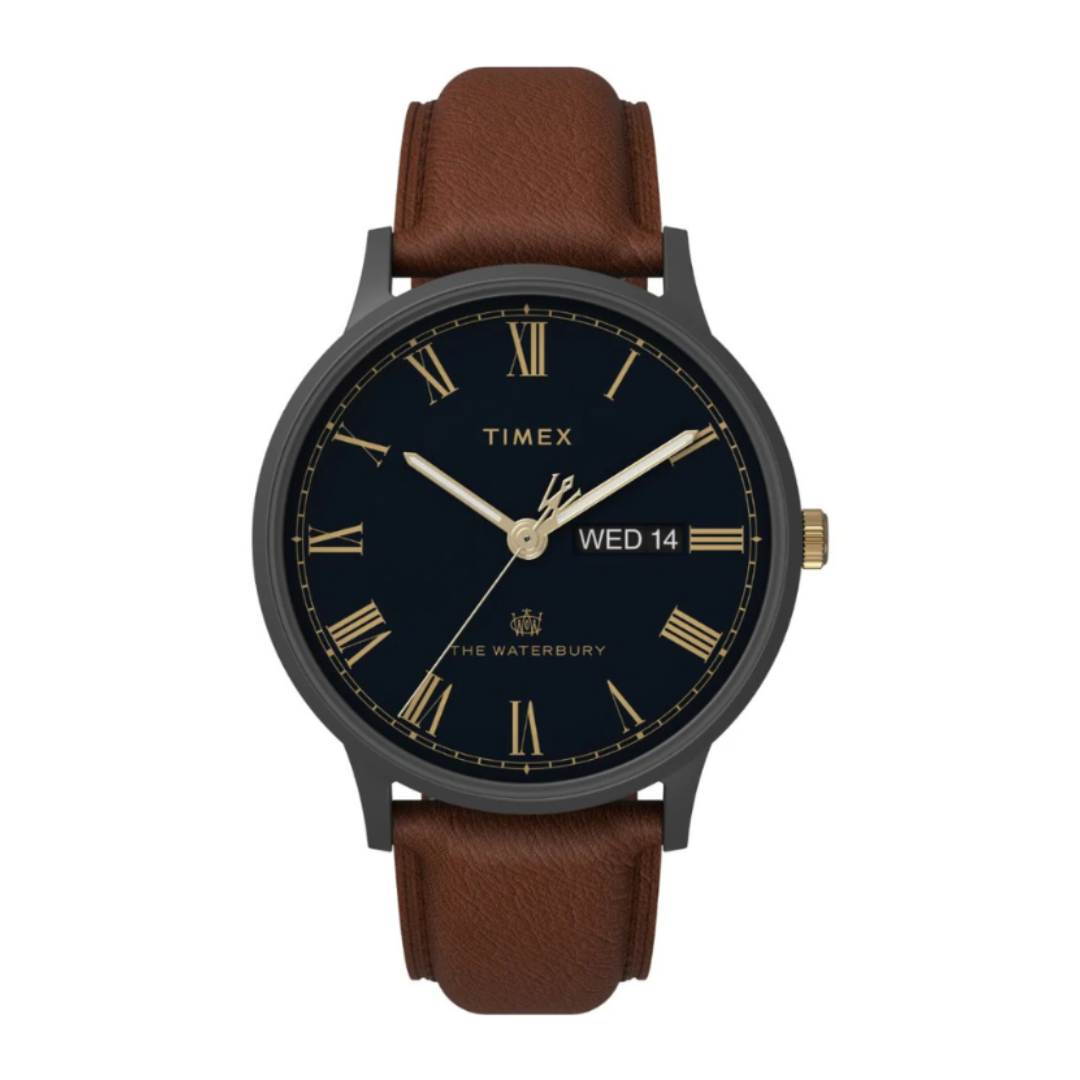 Timex TW2U88500UJ | Waterbury Men Quartz Blue Dial Analog Leather Watch.