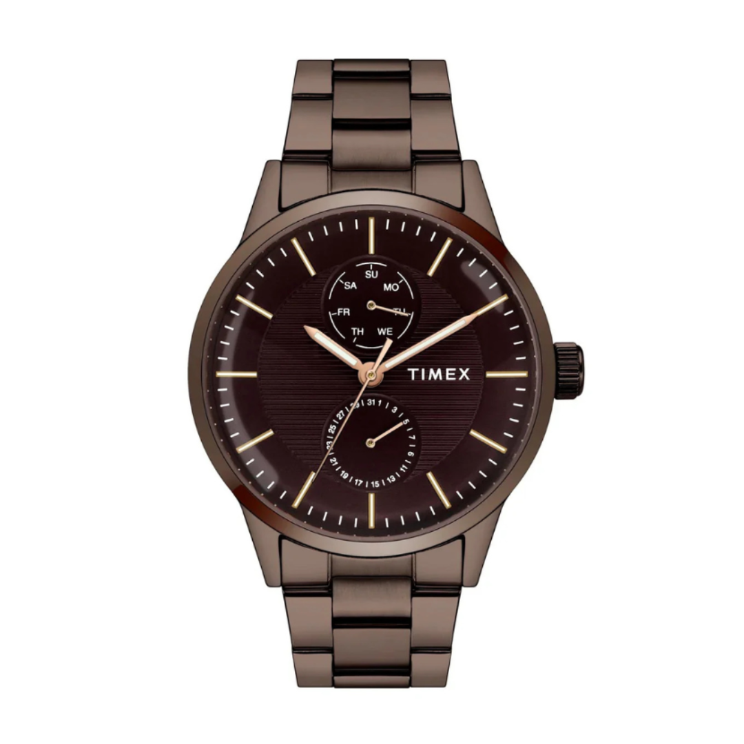Timex TWEG19941 | Trendline Men Quartz Brown Dial Multi-Function Stainless Steel Watch TWEG19941