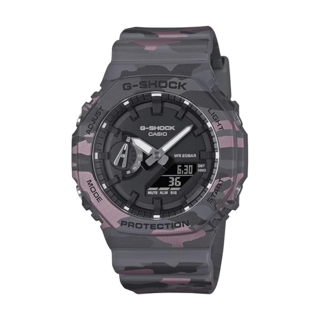 Casio GA-2100CM-8ADR G1794 | Men Quartz Black Dial Analog-Digital Resin Watch.