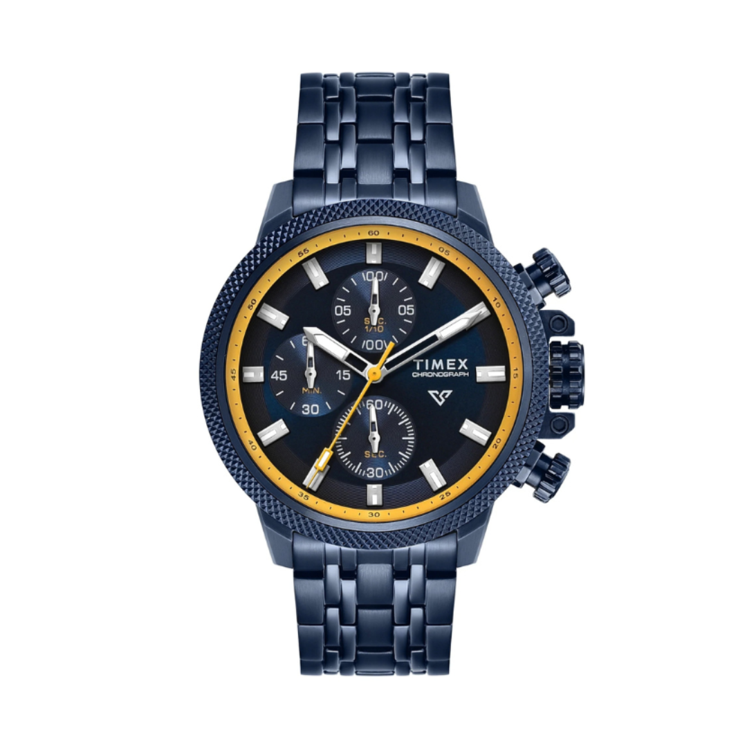 Timex TWEG35102 | Timex Vector Round 46mm Blue Dial Analog Men Watch.