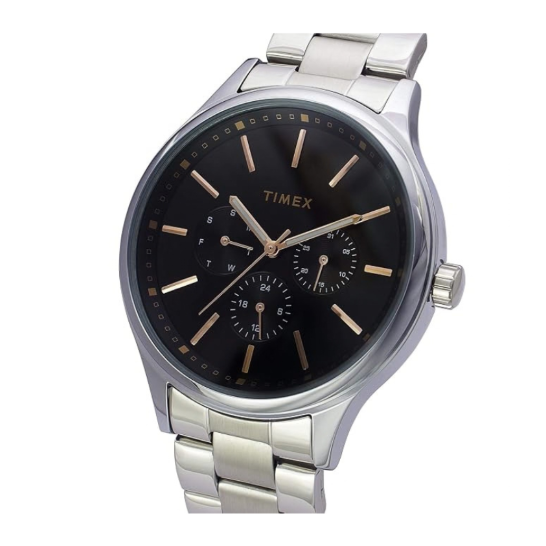 Timex TWEG18408 | Trendline Men Quartz Black Dial Multi-Function Stainless Steel Watch