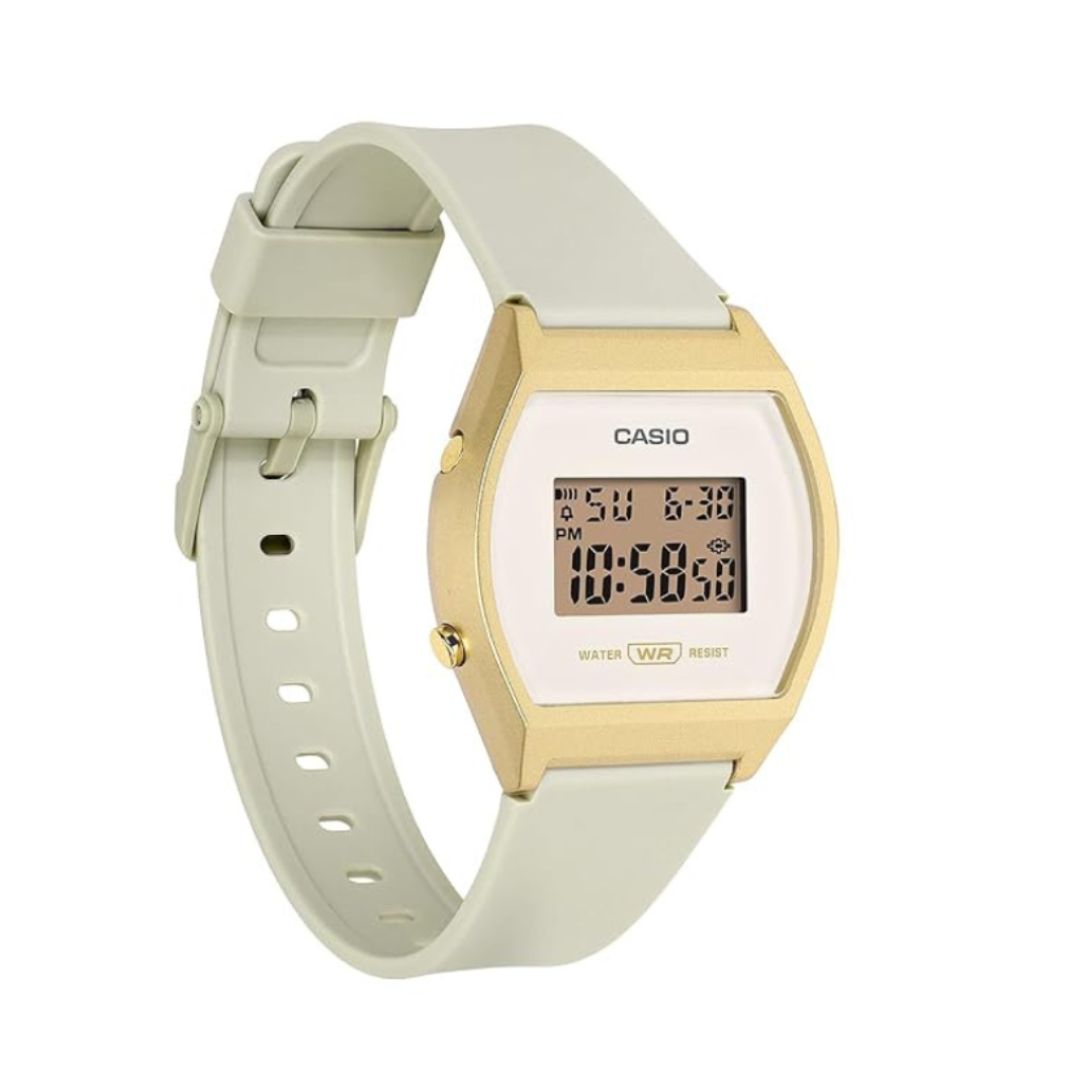Casio LW-204-9ADF D440 | Unisex Quartz Gold Dial Digital Resin Watch.