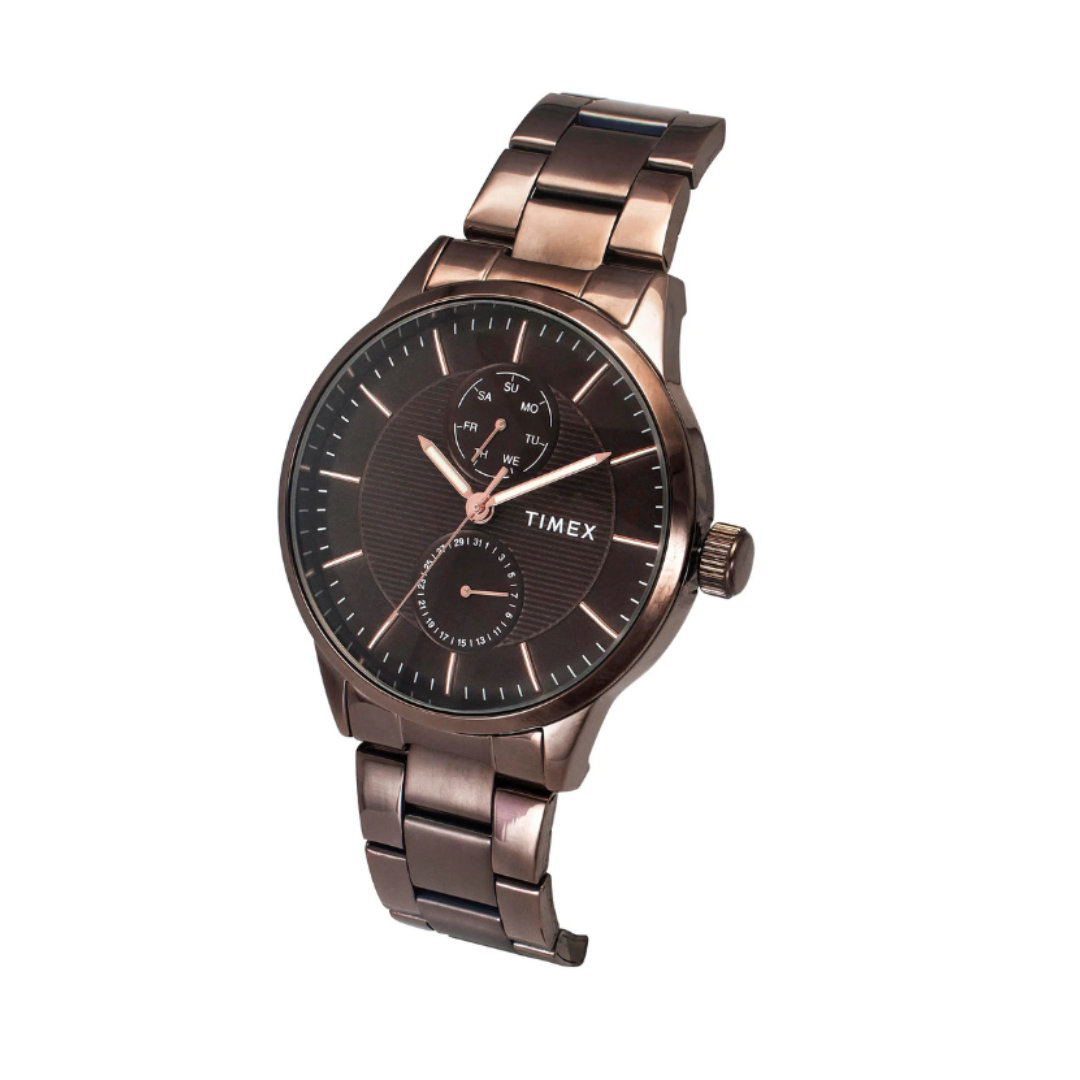 Timex TWEG19941 | Trendline Men Quartz Brown Dial Multi-Function Stainless Steel Watch TWEG19941