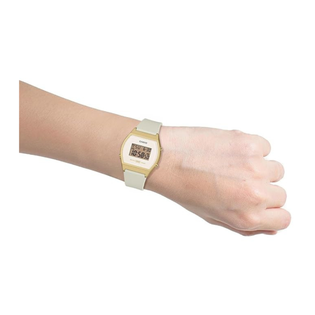 Casio LW-204-9ADF D440 | Unisex Quartz Gold Dial Digital Resin Watch.