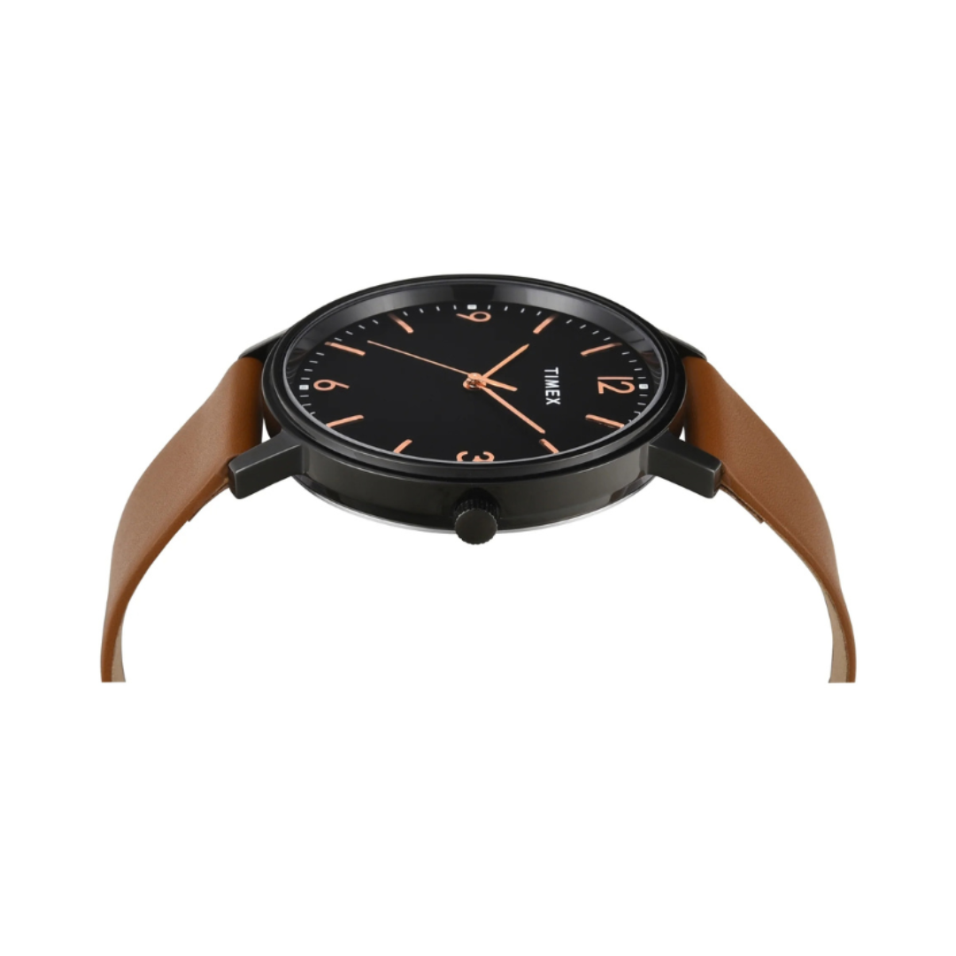 Timex TW0TG8031 | Trendline Men Quartz Black Dial Analog Leather Watch