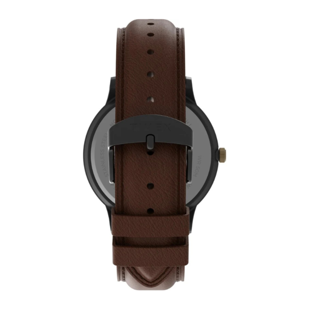 Timex TW2U88500UJ | Waterbury Men Quartz Blue Dial Analog Leather Watch.